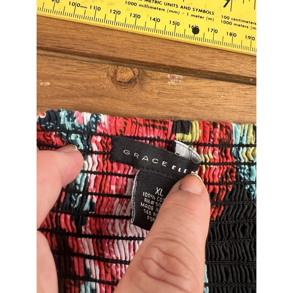 Grace Elements Sz XL Women's Floral 100% Cotton Long Flowing Silhouette Skirt - Picture 6 of 11